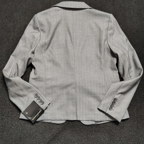 Banana Republic Charcoal Gray Blazer Suit Women Size 6 Stretch Workwear NEW - Picture 3 of 12